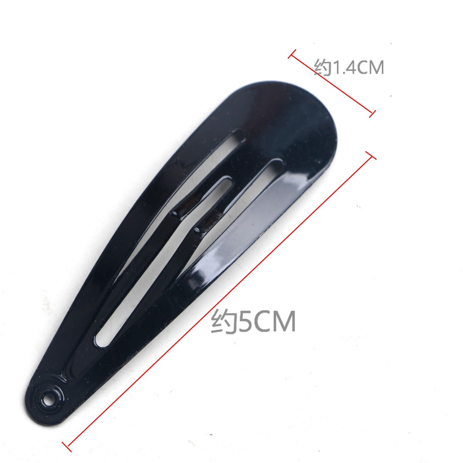 Korean Minimalist Colorful Kids Hair Clips – 5cm Painted BB Clips, Metal Edge Drop Shape Clips