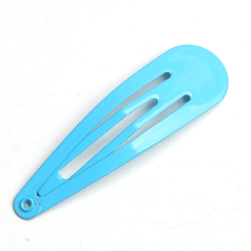 Korean Minimalist Colorful Kids Hair Clips – 5cm Painted BB Clips, Metal Edge Drop Shape Clips